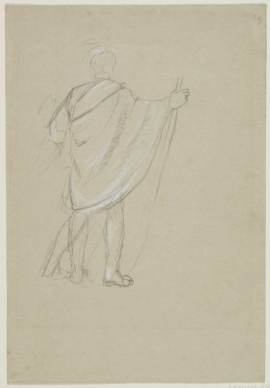 Álló indián (grafit ceruza papíron) alkotó: Thomas Cole