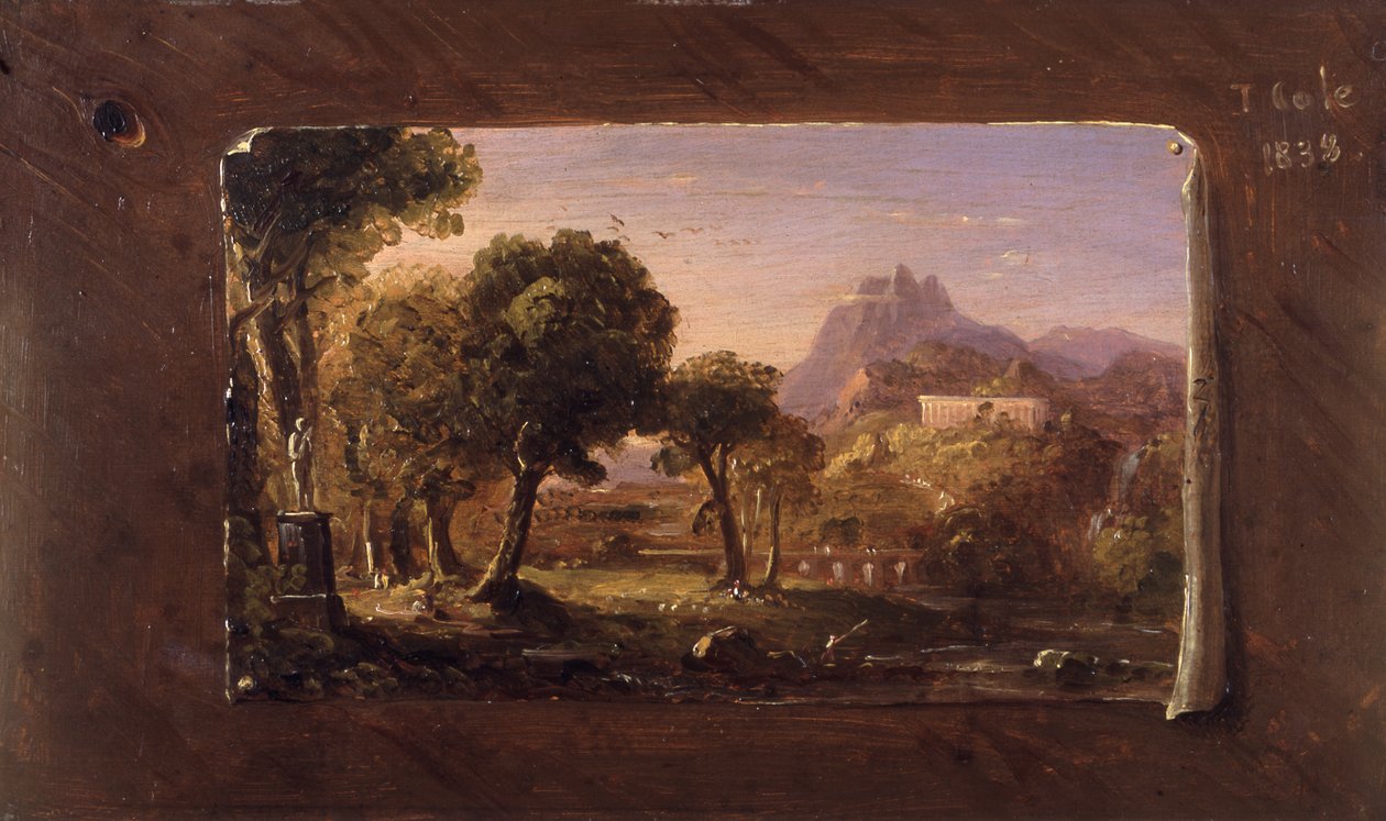 Study for Dream of Arcadia, 1838 (olaj, falemez) alkotó: Thomas Cole