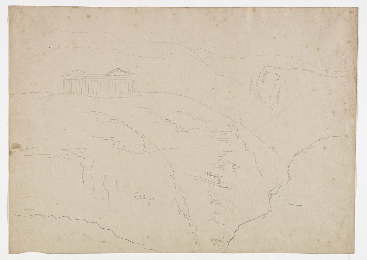 Segesta-templom, Szicília, 1842 alkotó: Thomas Cole