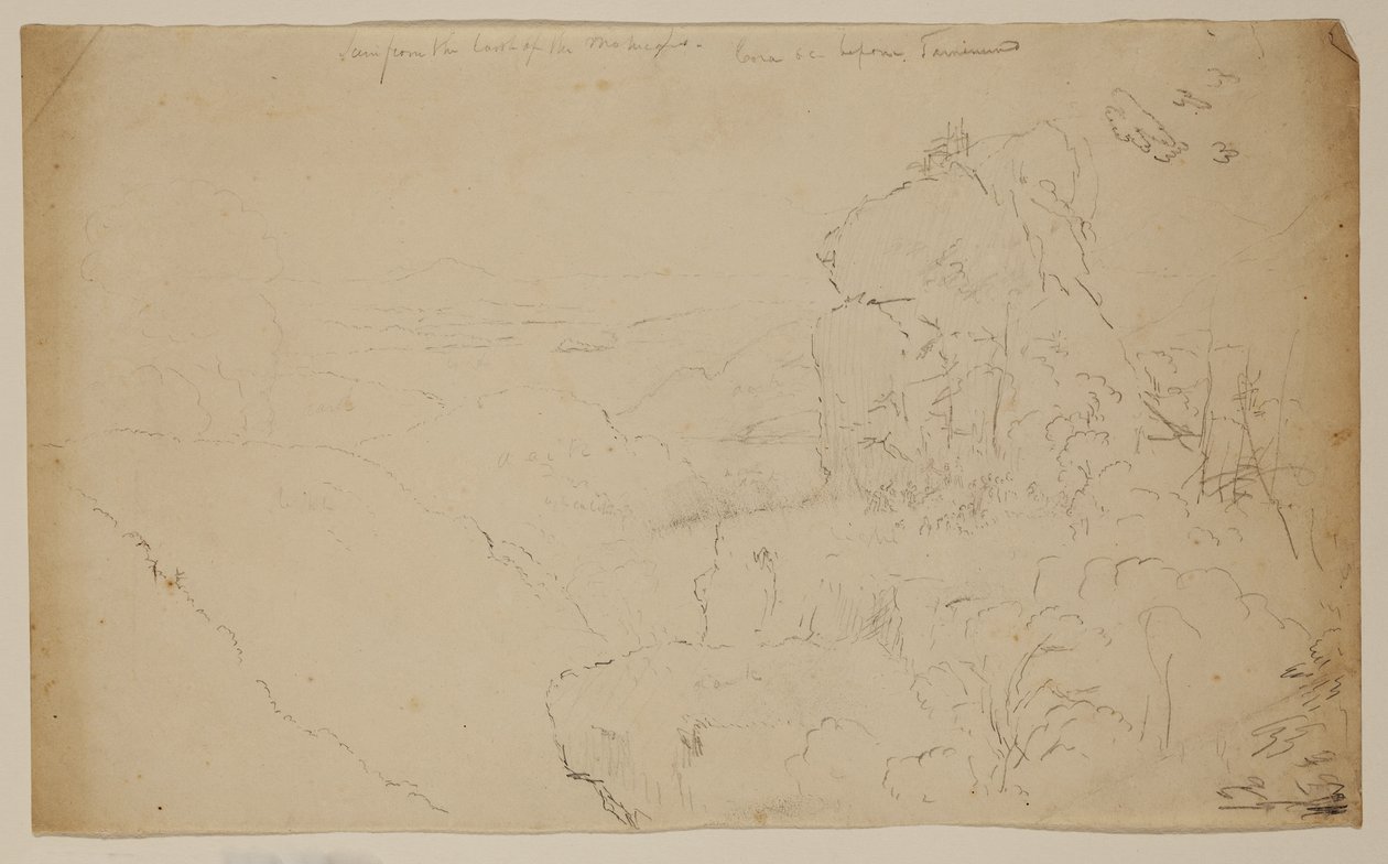 Az utolsó mohikán (grafit ceruza törtfehér papíron) alkotó: Thomas Cole