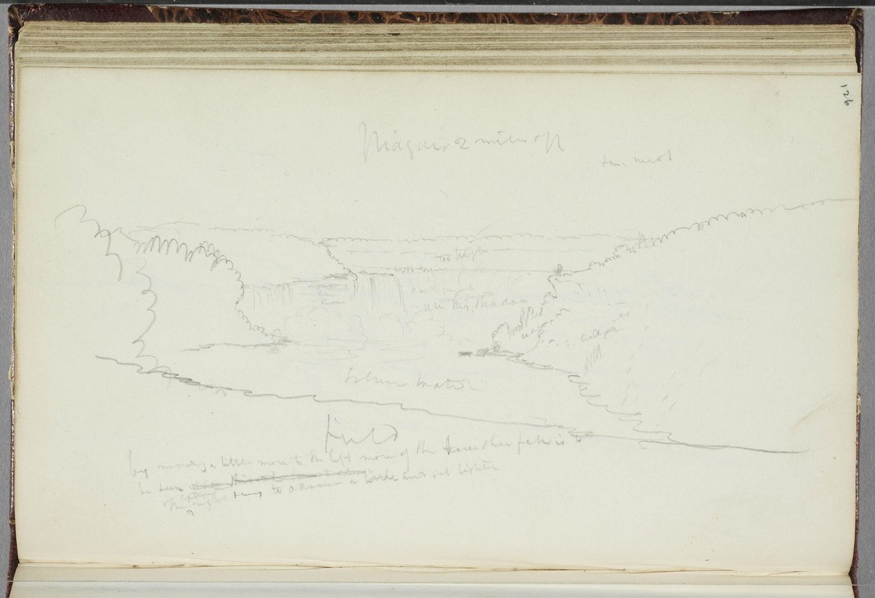 Cím nélkül, tájkép jelölésekkel, 1829 alkotó: Thomas Cole