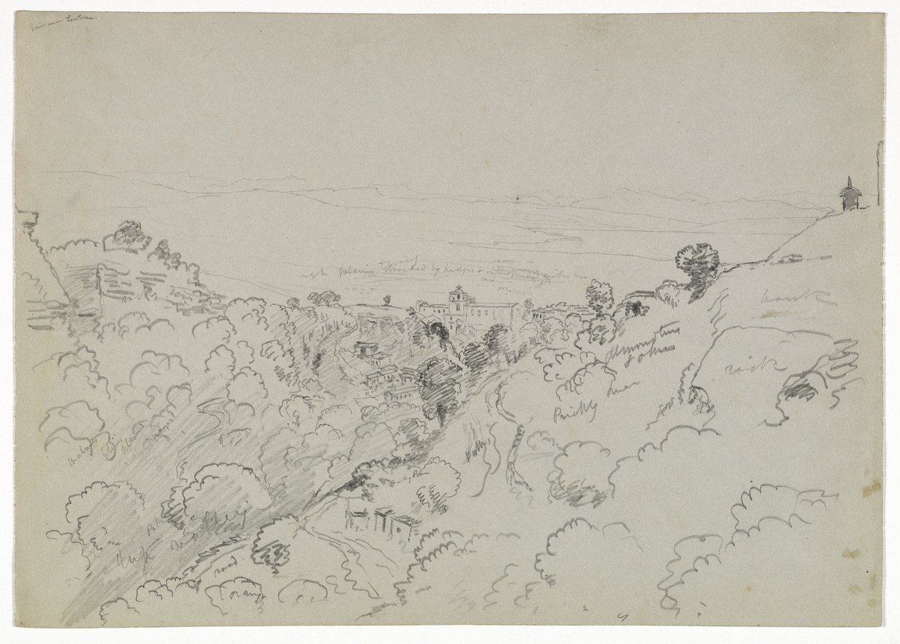 Kilátás Lentini közelében, Szicília, 1842 alkotó: Thomas Cole