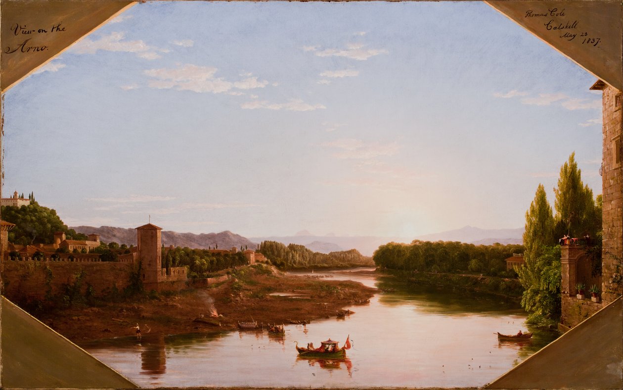 Kilátás az Arnóra, Firenze közelében, 1837 alkotó: Thomas Cole