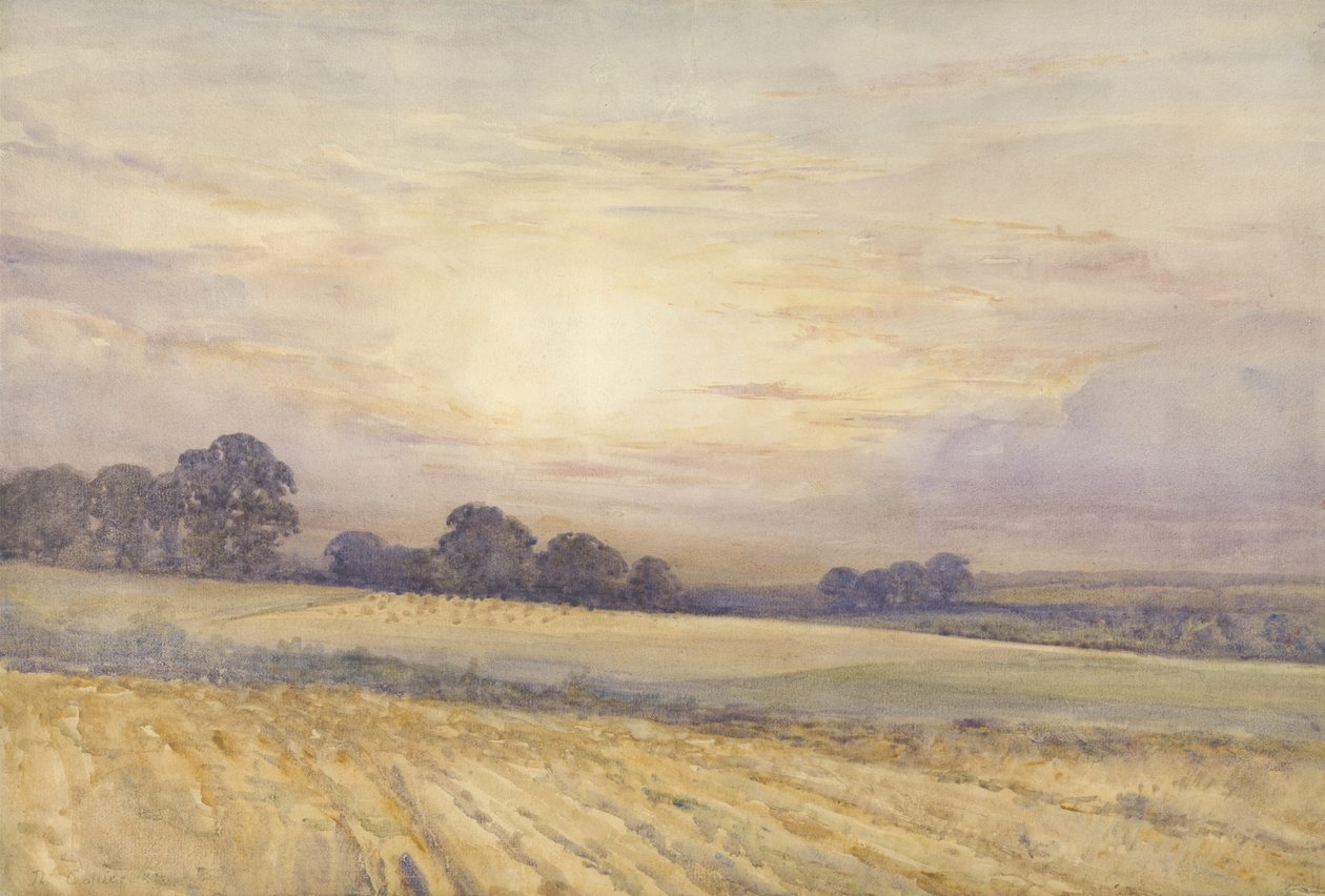 Táj naplementekor, 1891 körül (wc papíron) alkotó: Thomas Collier