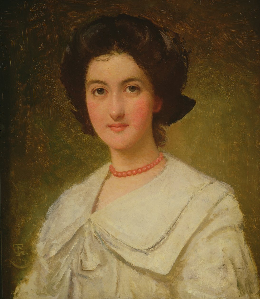 Vörös nyakláncos hölgy portréja, 1904 alkotó: Thomas Cooper Gotch