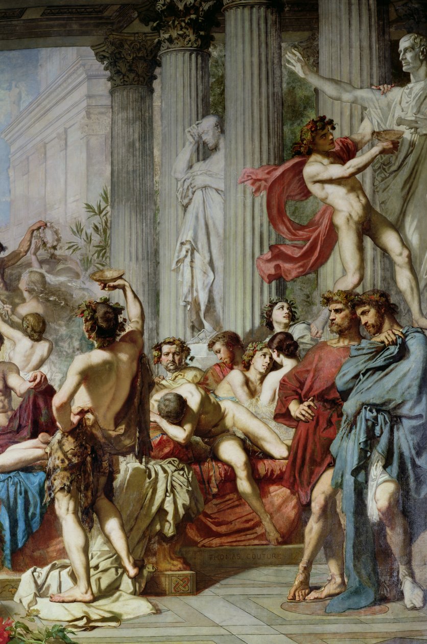 A dekadencia rómaiak, a jobb oldali csoport részlete, 1847 (36568 részlet) alkotó: Thomas Couture