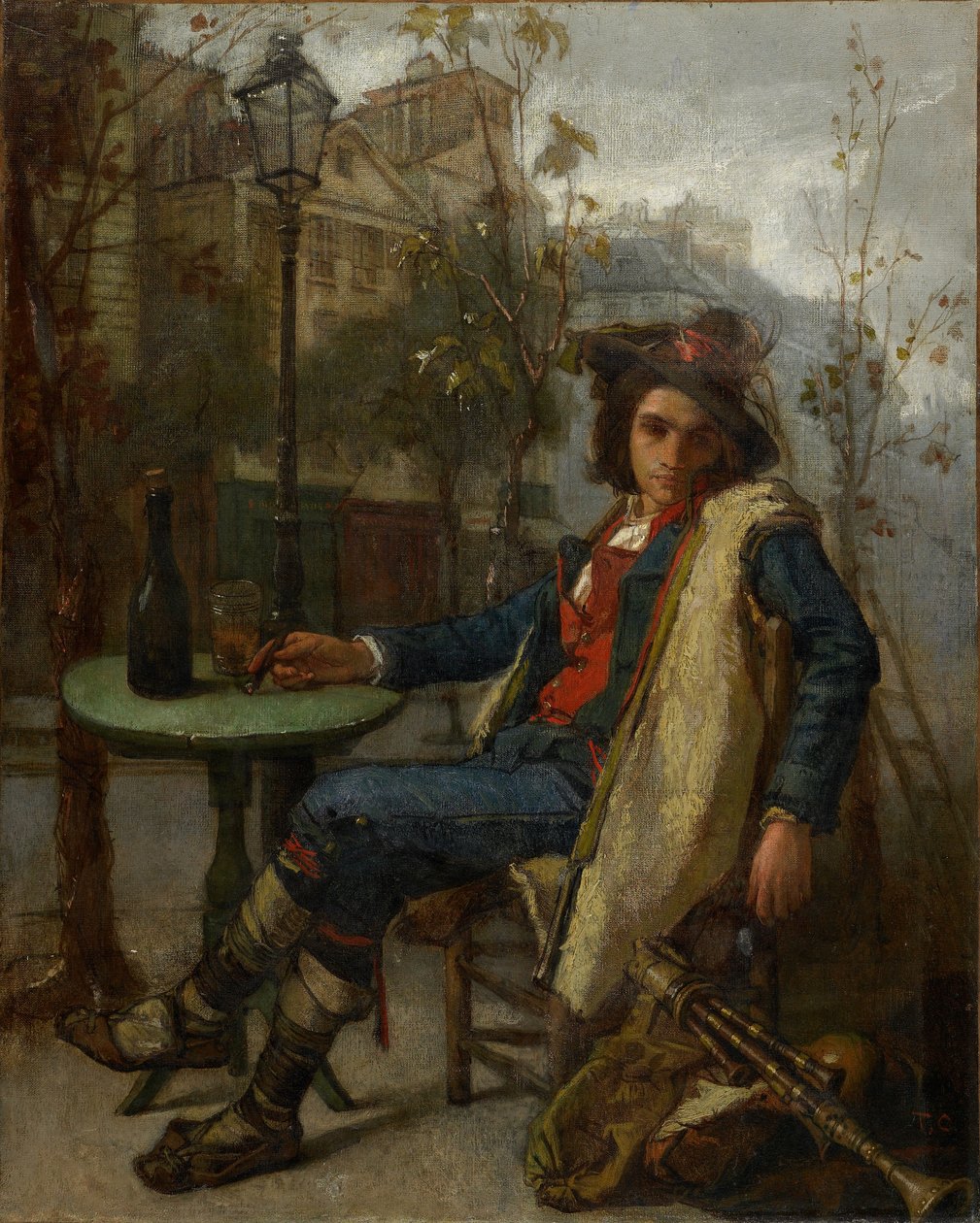 Fiatal olasz utcazenész, 1877 körül alkotó: Thomas Couture