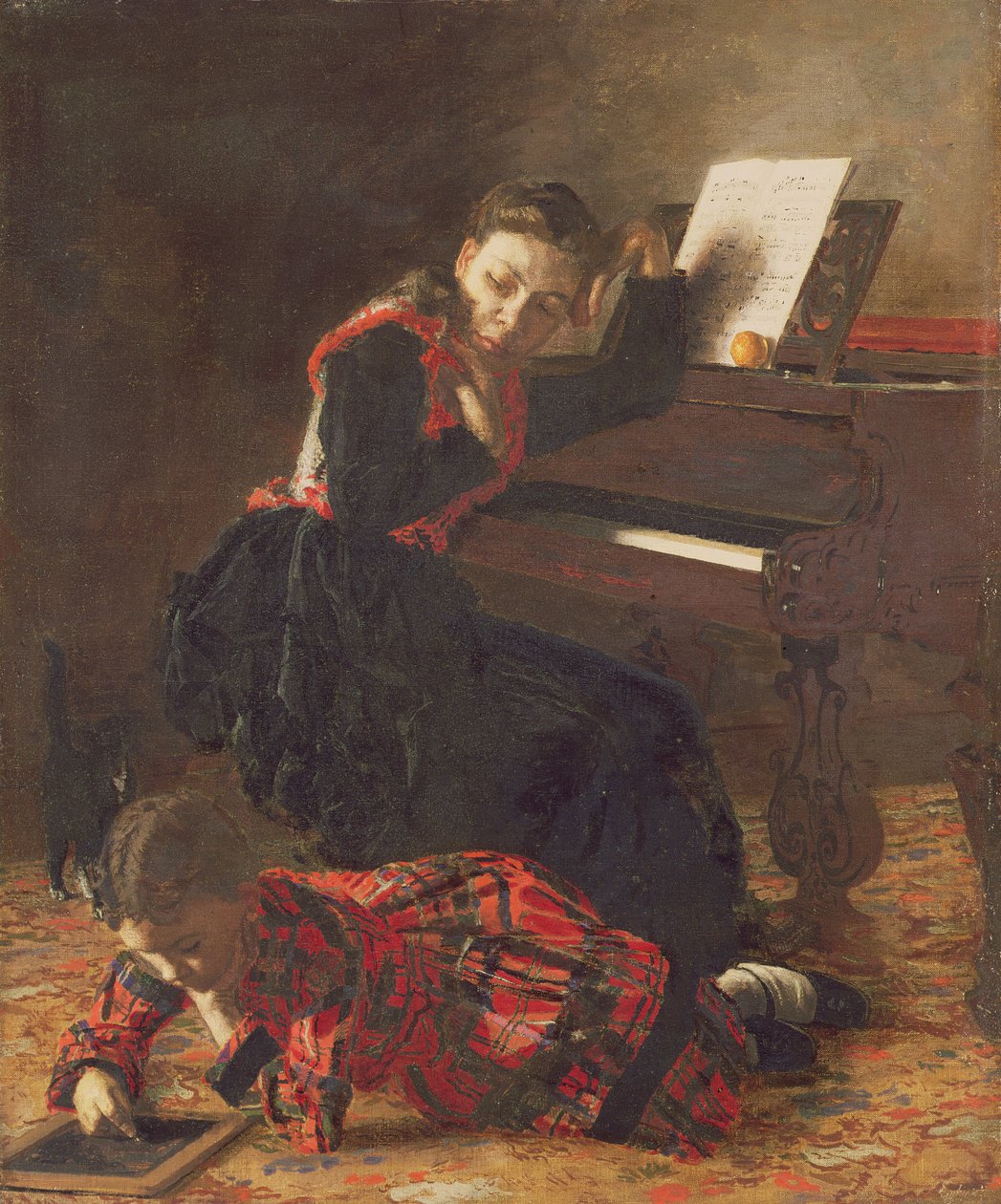 Otthoni jelenet, 1870-71 körül alkotó: Thomas Eakins