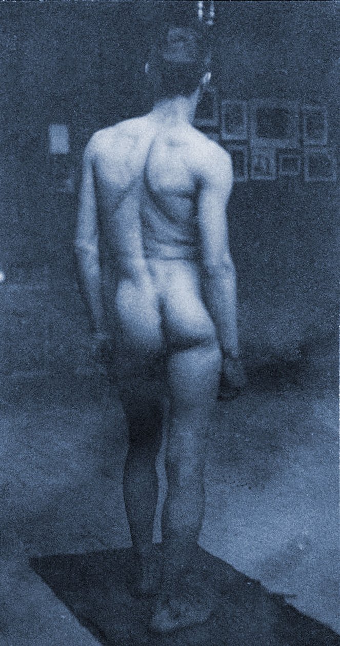 Samuel Murray aktportréja Eakin műtermében, 1890 (cianotípia) alkotó: Thomas Eakins
