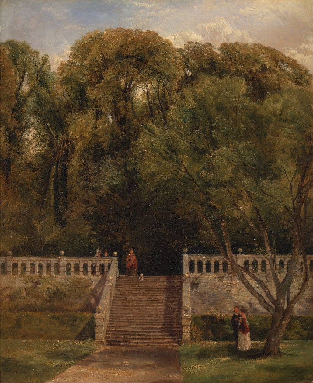 A Haddon Hall teraszán, Derbyshire -ben alkotó: Thomas Creswick