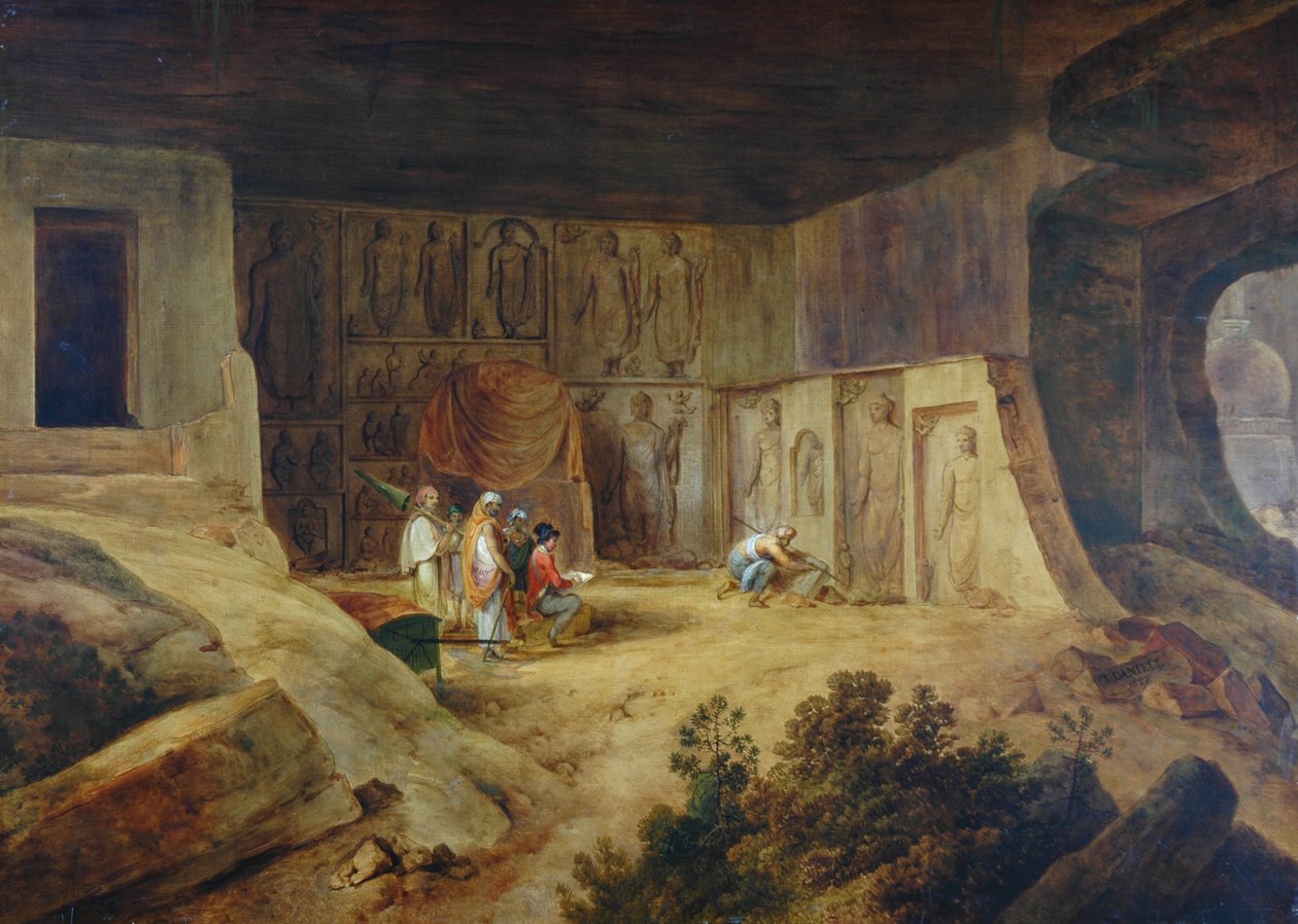 A Kanaree-barlang belsejében Salsette-ben, 1827 alkotó: Thomas Daniell