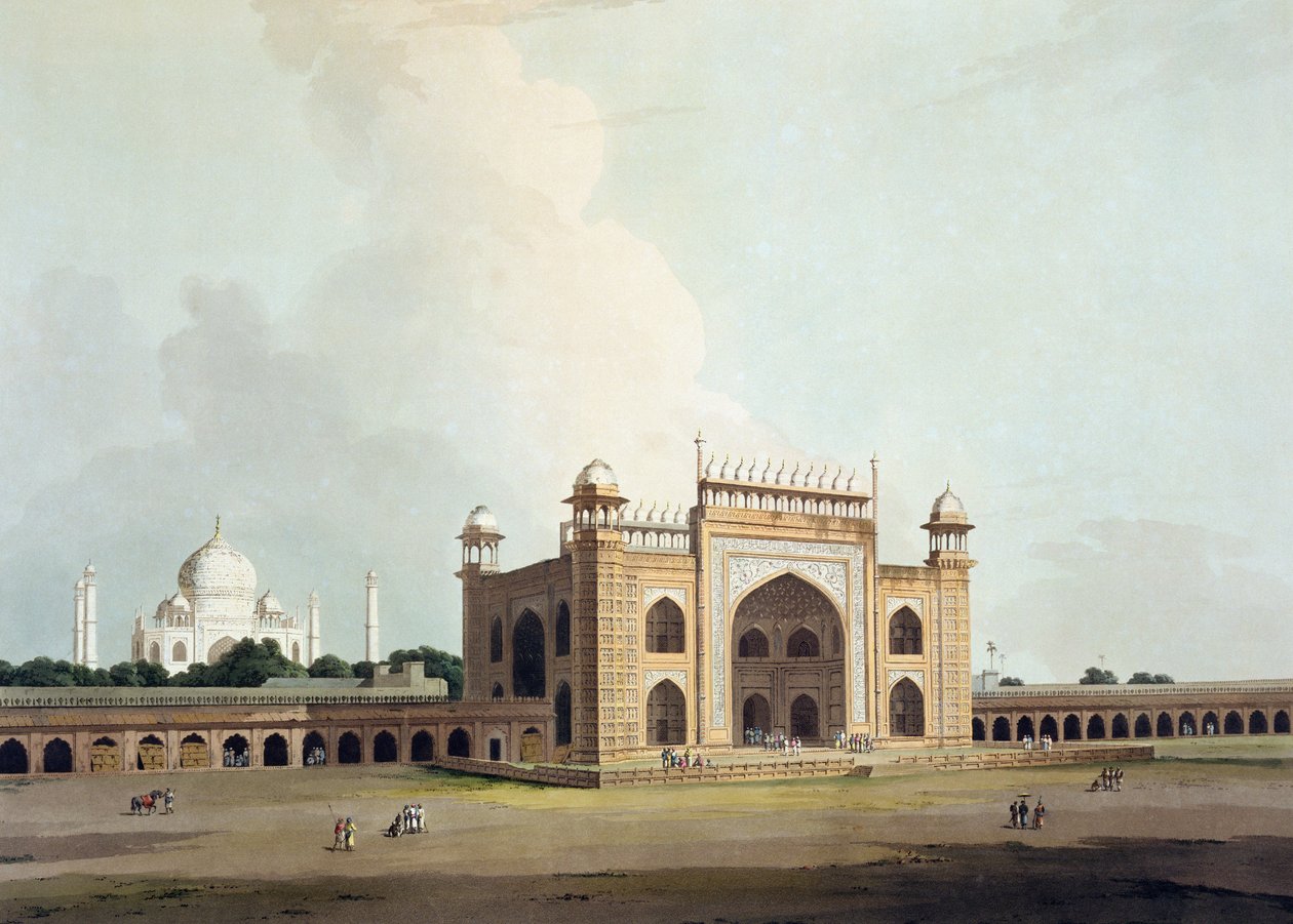 A Tádzs Mahal Agrában, a „Keleti táj: Huszonnégy nézet Hindoostanban” című filmből, 1796 alkotó: Thomas Daniell
