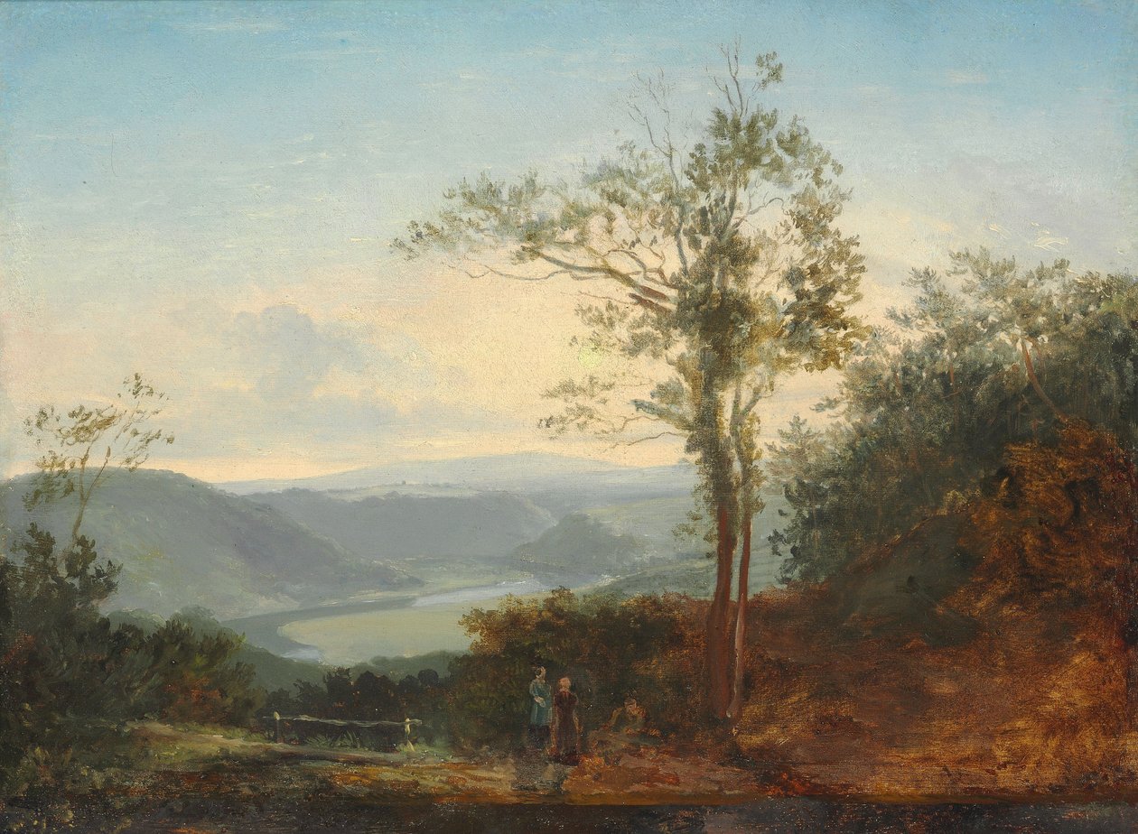 Dombos táj egy folyóval a völgyben alkotó: Thomas Fearnley