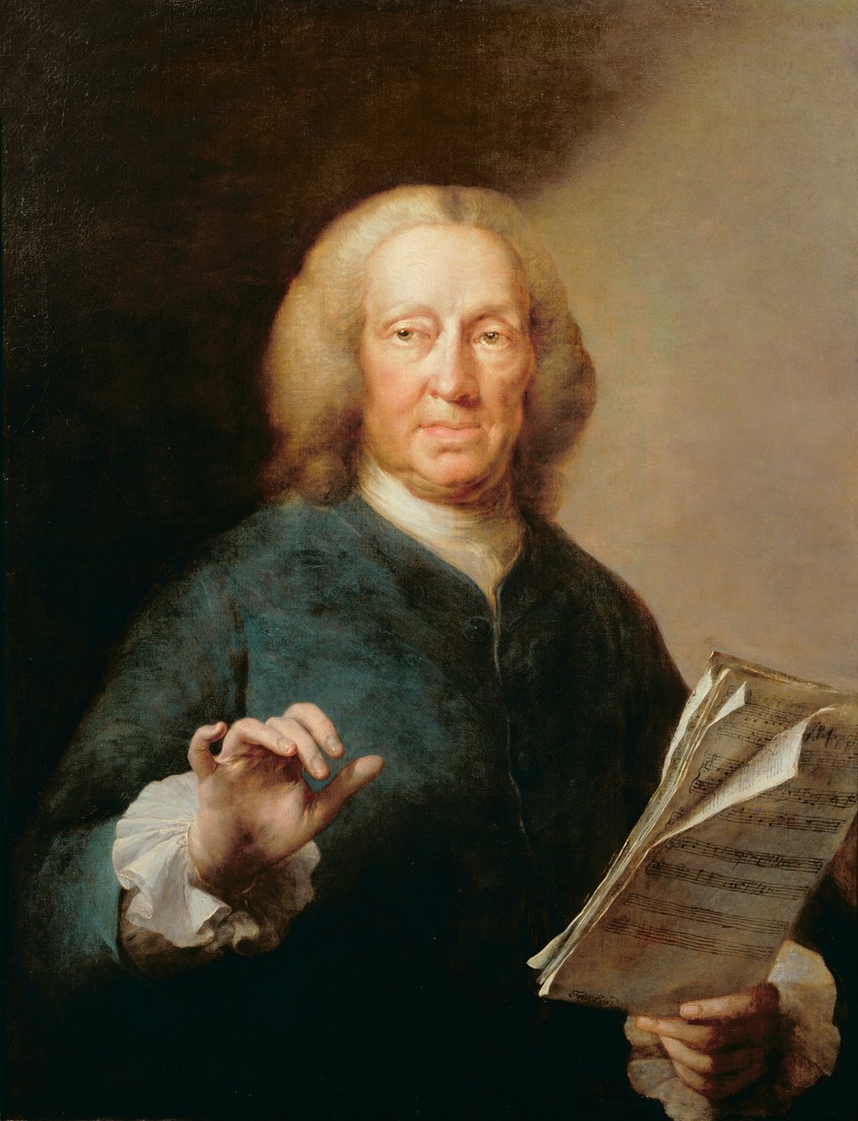 Richard Leveridge (16701-1758) basszusgitáros portréja alkotó: Thomas Frye