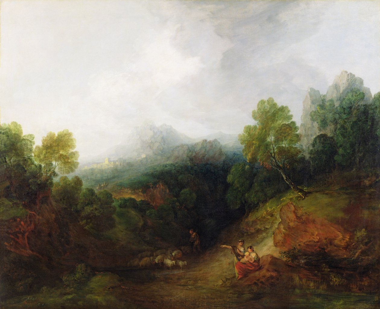 Hegyi völgy rusztikus figurákkal, 1773-77 körül alkotó: Thomas Gainsborough