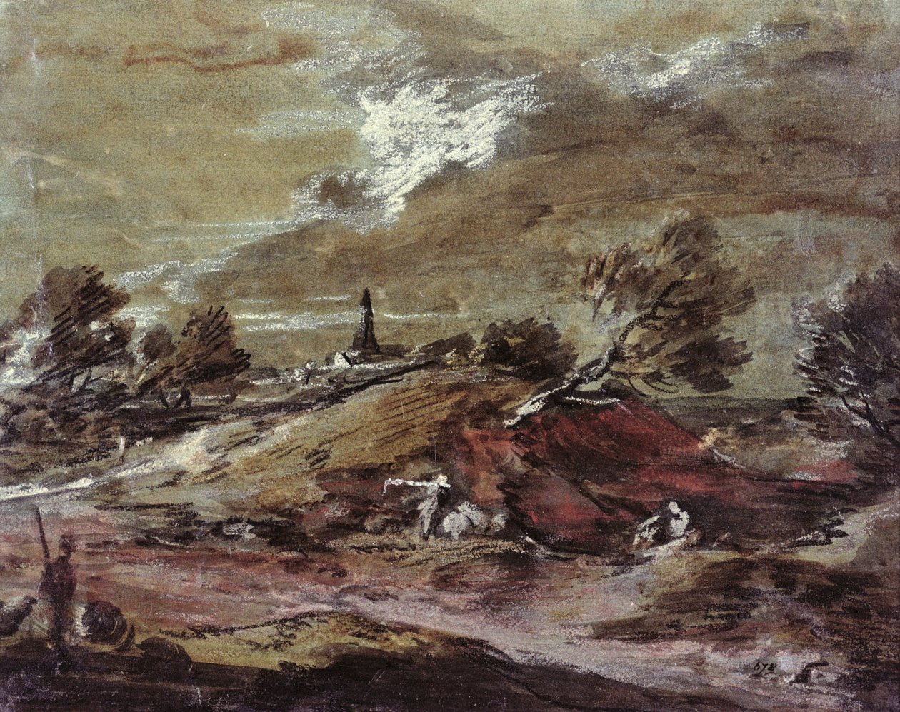 Táj: Vihareffektus, 18. század (akvarell) alkotó: Thomas Gainsborough