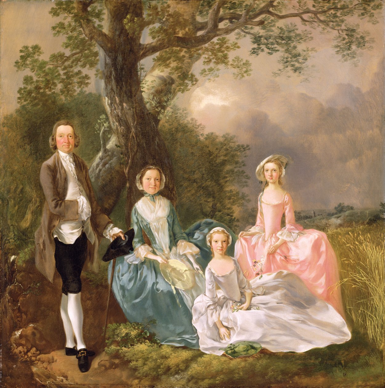 John Gravenor úr és felesége és lányaik, Elizabeth és Ann alkotó: Thomas Gainsborough