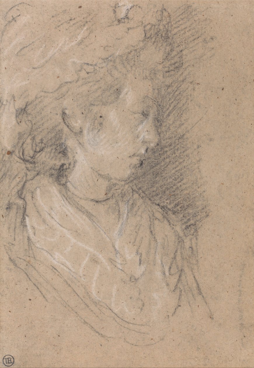 Tanulmány egy nőről egy maffia sapkában alkotó: Thomas Gainsborough