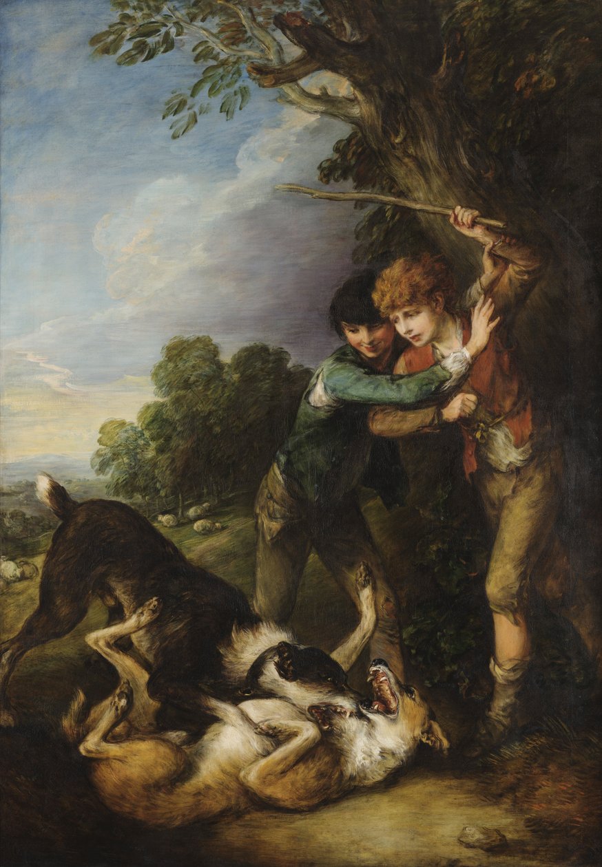 Két pásztorfiú kutyákkal harcol alkotó: Thomas Gainsborough