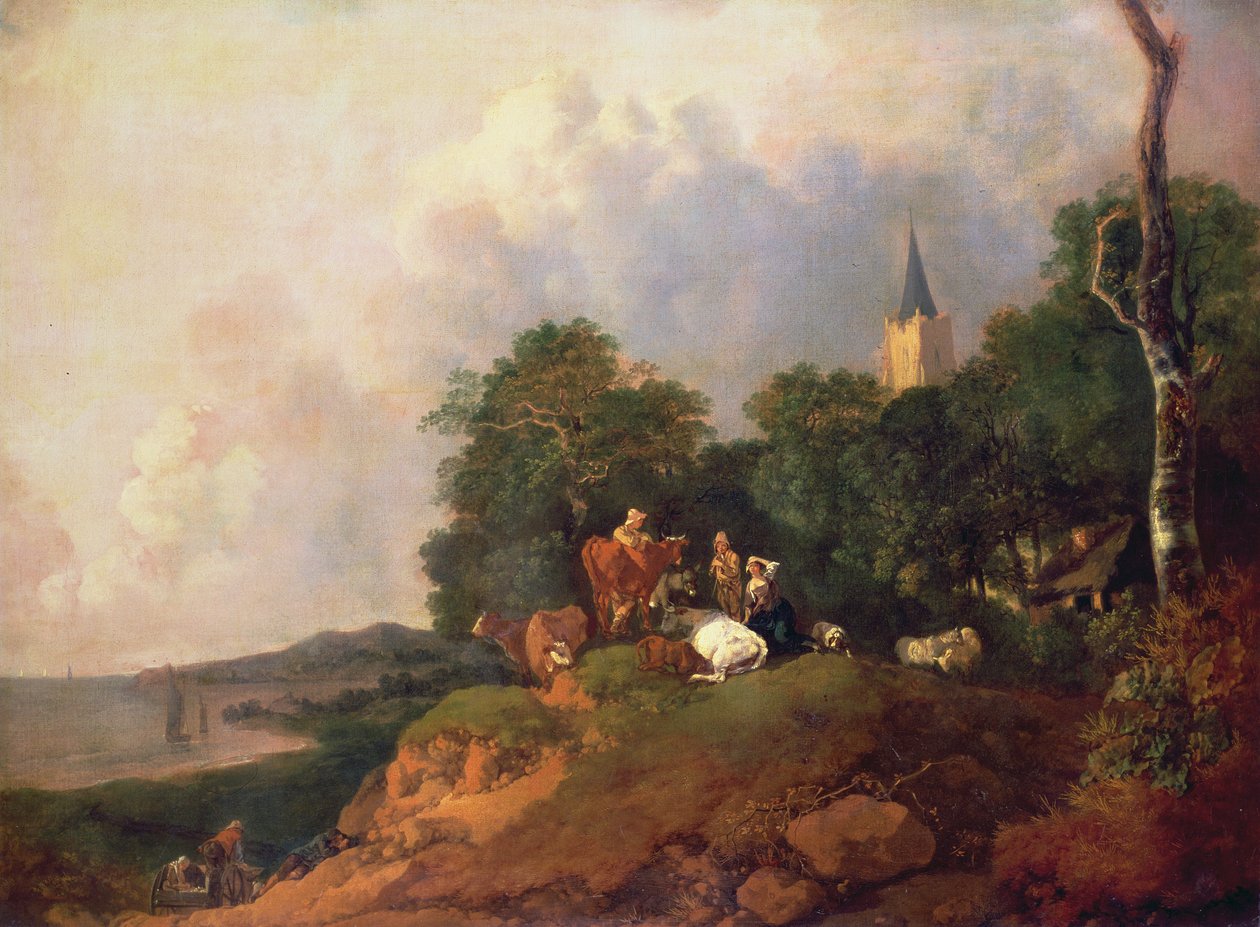 Kilátás a part közelében, 1750-55 körül alkotó: Thomas Gainsborough
