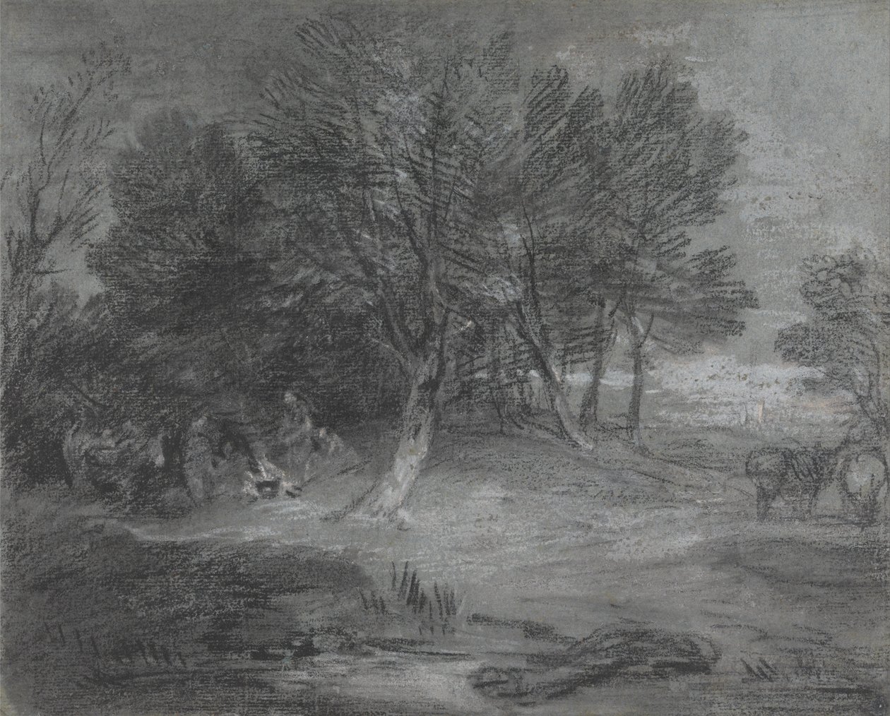 Erdős táj cigány táborral alkotó: Thomas Gainsborough