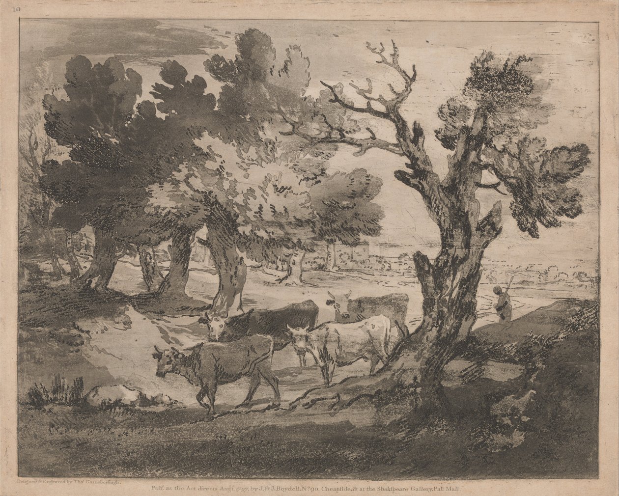 Erdős táj pásztorral és tehénnel alkotó: Thomas Gainsborough