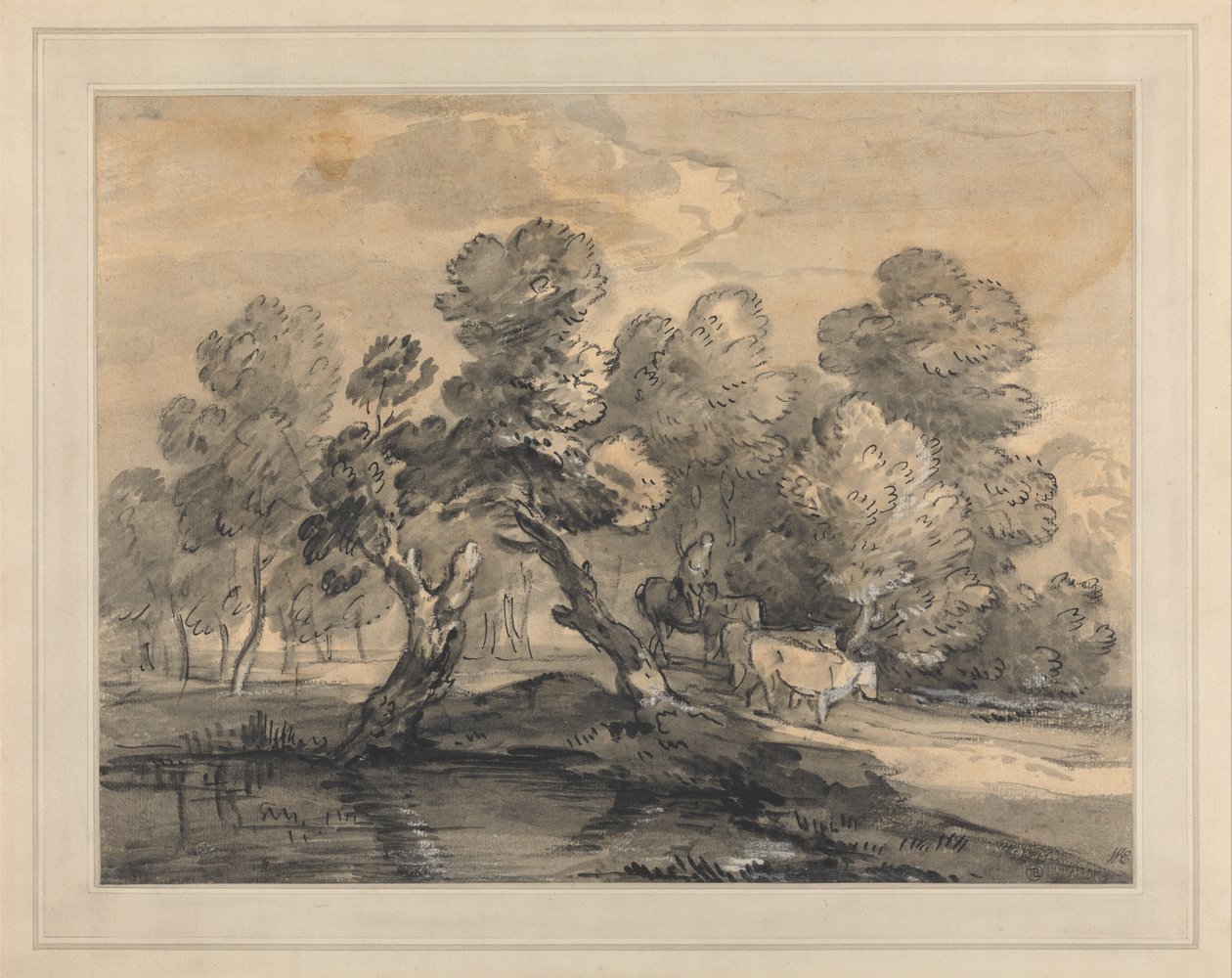 Erdős táj pásztorral és tehénnel alkotó: Thomas Gainsborough