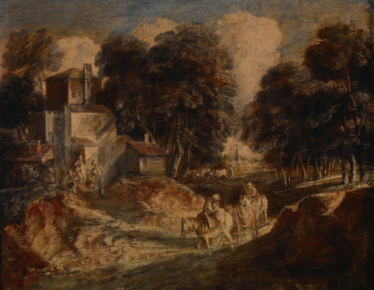 Erdős táj hegymászó parasztokkal alkotó: Thomas Gainsborough