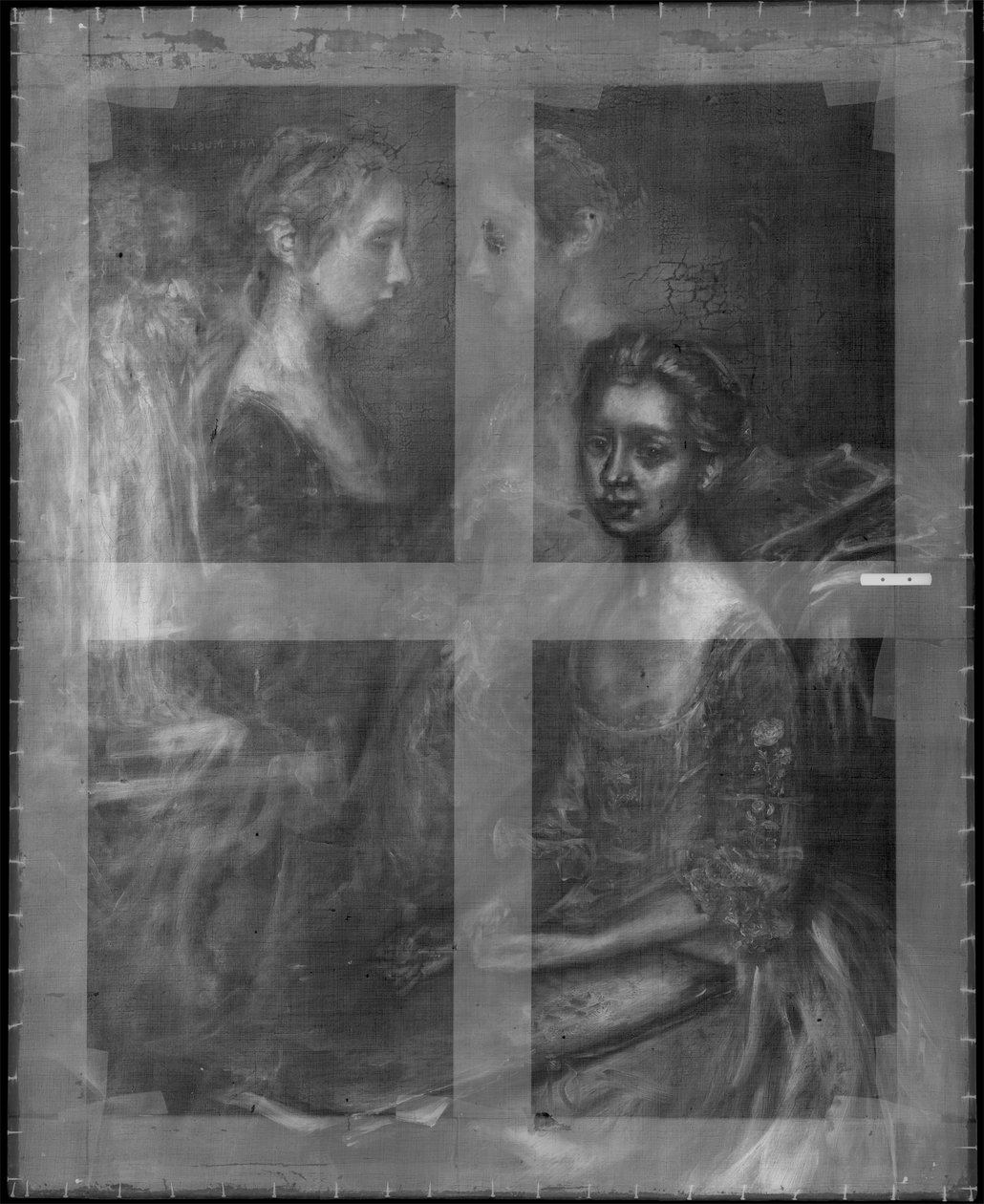 A művészlányok portréja, 1763-64 körüli röntgenfelvétel (lásd még: 183440) alkotó: Thomas Gainsborough