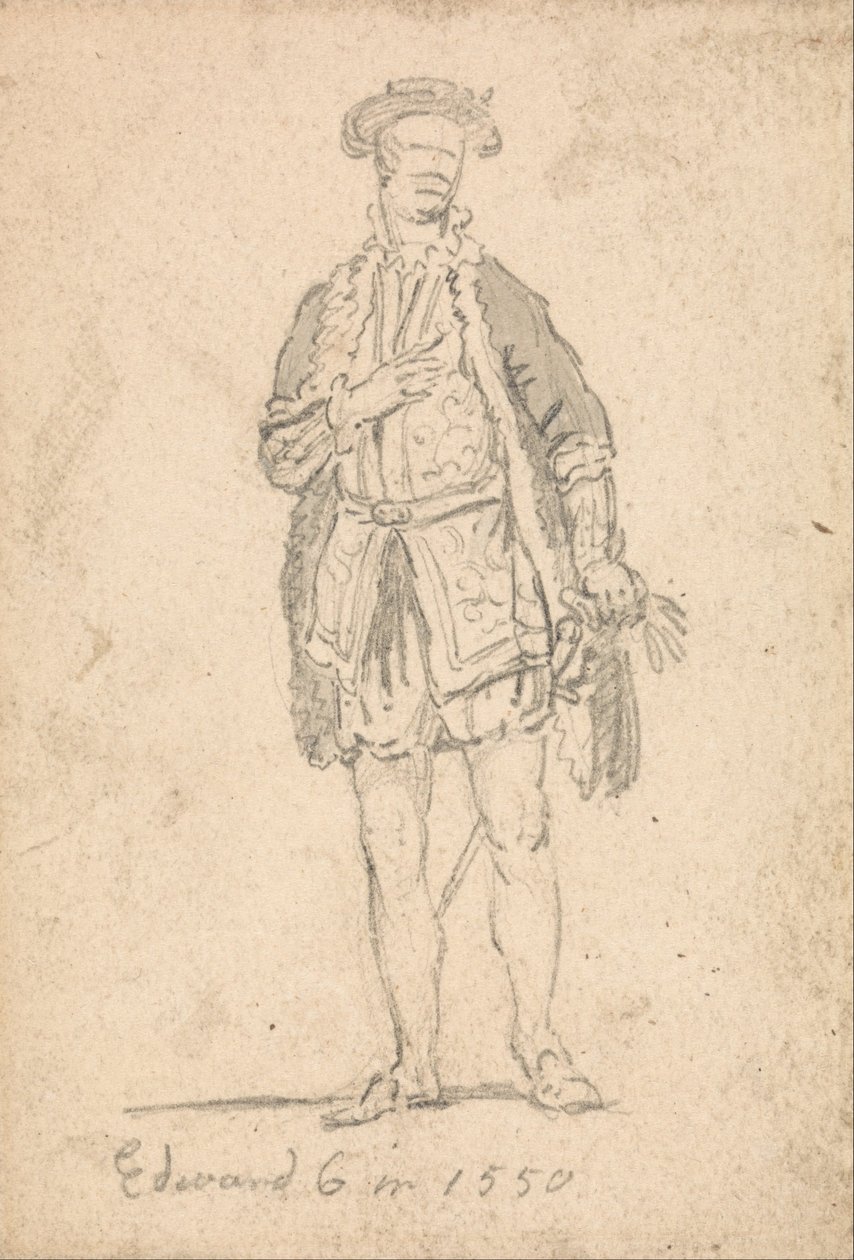 Ábra Jelmeztanulmány VI. Edwardról 1550-ben alkotó: Thomas Girtin