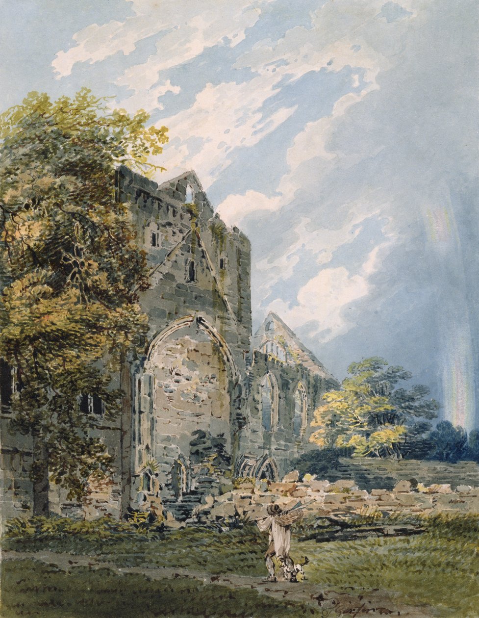 Pluscarden Abbey, Elgin, 1793 körül (wc ceruzával papíron) alkotó: Thomas Girtin