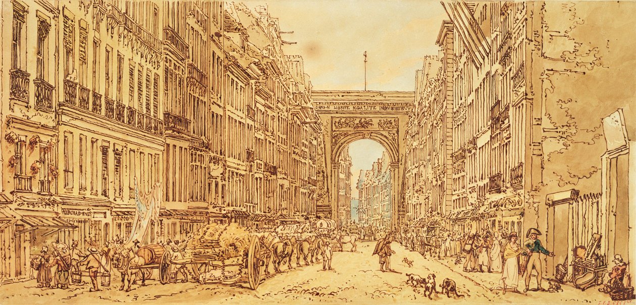 A Faubourg és a Porte Saint-Denis, 1801 alkotó: Thomas Girtin