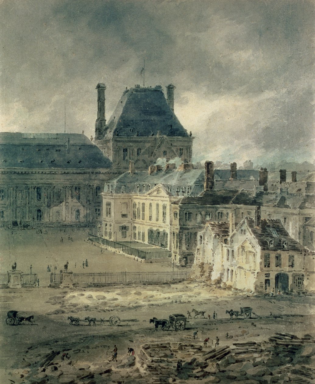 A Louvre-palota, 1801-2 alkotó: Thomas Girtin