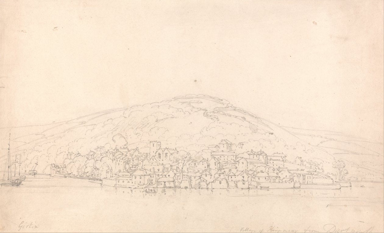 Kilátás a Kingswear -re, Dartmouthból, Devonból alkotó: Thomas Girtin