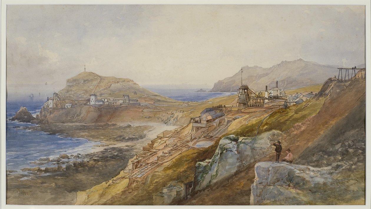 St Just United Mines, 1870 körül (wc papíron) alkotó: Thomas Hart