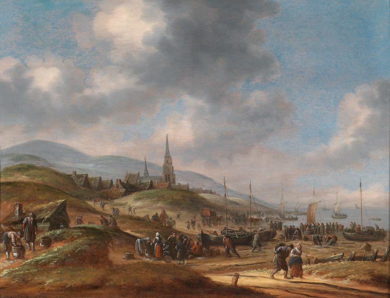 Kilátás a schevelingi strandra alkotó: Thomas Heeremans