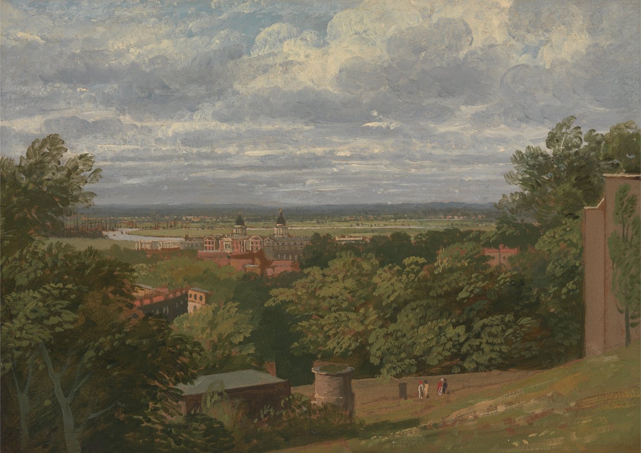 Greenwich -i Kórház az Obszervatóriumból, távoli kilátással Londonra alkotó: Thomas Christopher Hofland