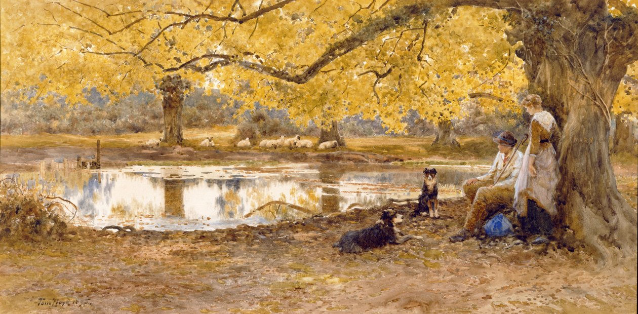 The Trysting Place, 1895 (wc és testszín) alkotó: Thomas James Lloyd