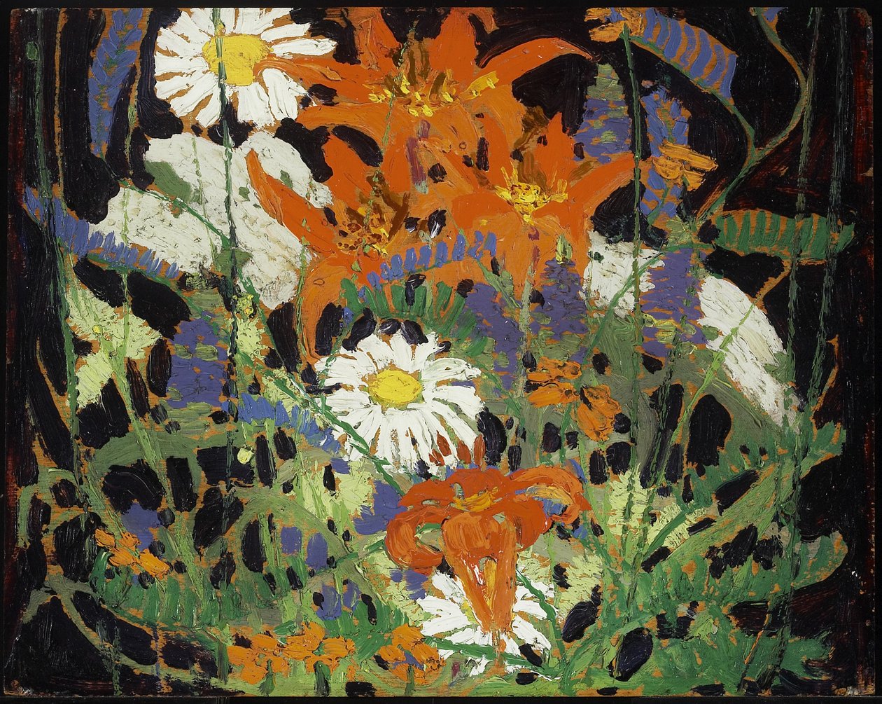Marguerites, erdei liliom és bükköny, 1916 körül alkotó: Tom Thomson