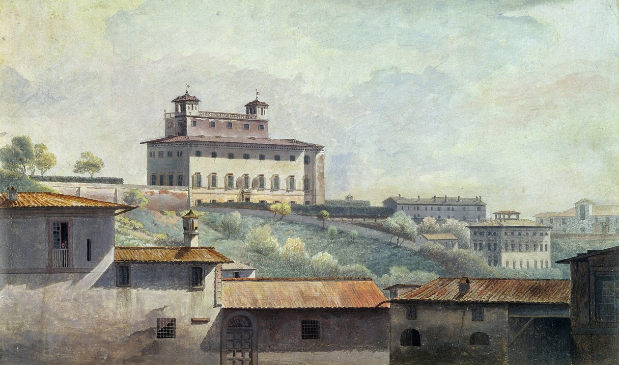 Villa Medici, Róma, 1776 körül (olaj, papír) alkotó: Thomas Jones
