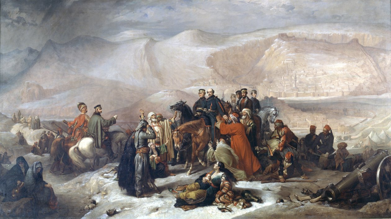 Kars kapitulációja a krími háború alatt, 1855. november 28-án, 1860 körül. alkotó: Thomas Jones