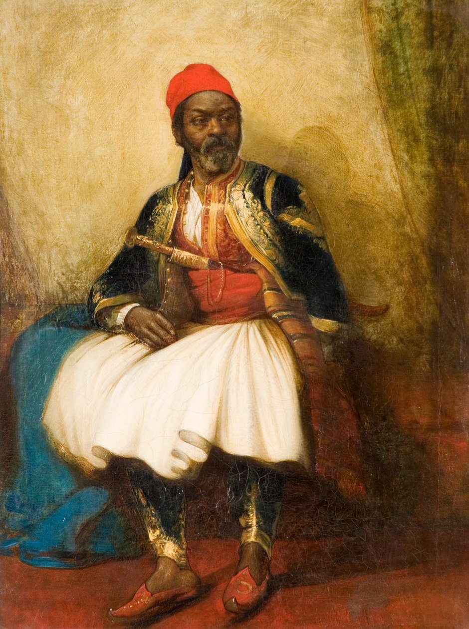 Népviseletes mór portréja alkotó: Thomas Kent Pelham