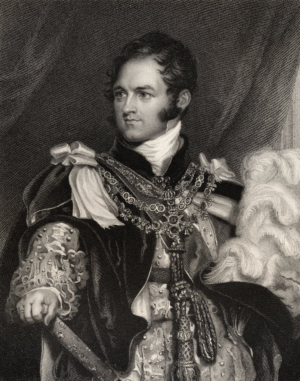 Szász-Coburgi Leopold George Chretien Frederic, J. Thomson metszete, a National Portré Gallery III. kötetéből, 1835 körül megjelent alkotó: Thomas Lawrence