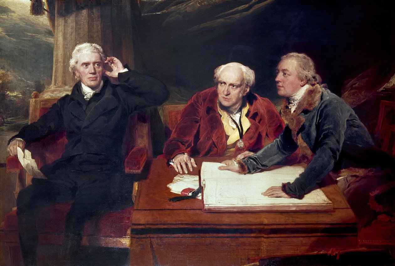 Sir Francis Baring, bankár és a Kelet-indiai Társaság igazgatója, társaival együtt alkotó: Thomas Lawrence