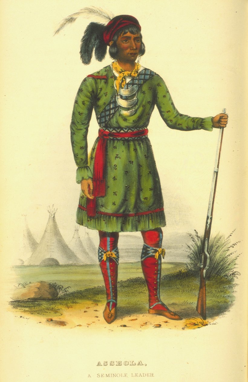 Asseola, szeminole vezető, 1870 (kézzel színezett litó) alkotó: Thomas Loraine McKenney