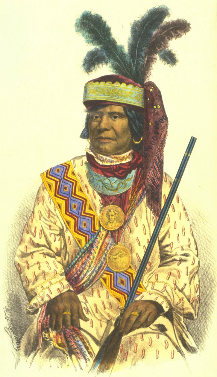 Billy Bowlegs, 1870 (kézzel színezett litográfia) alkotó: Thomas Loraine McKenney