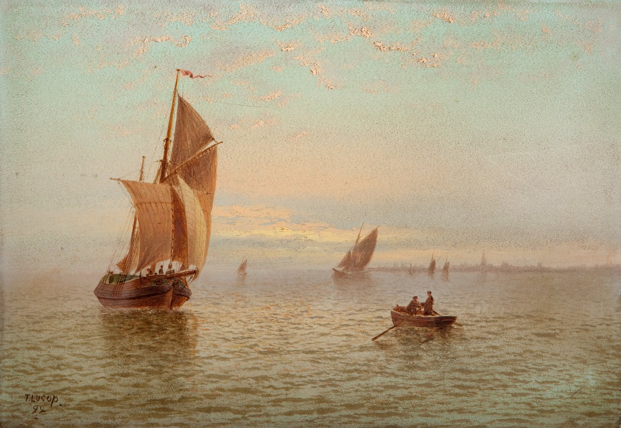 Este, tengerparti jelenet, 1892 alkotó: Thomas Lucop