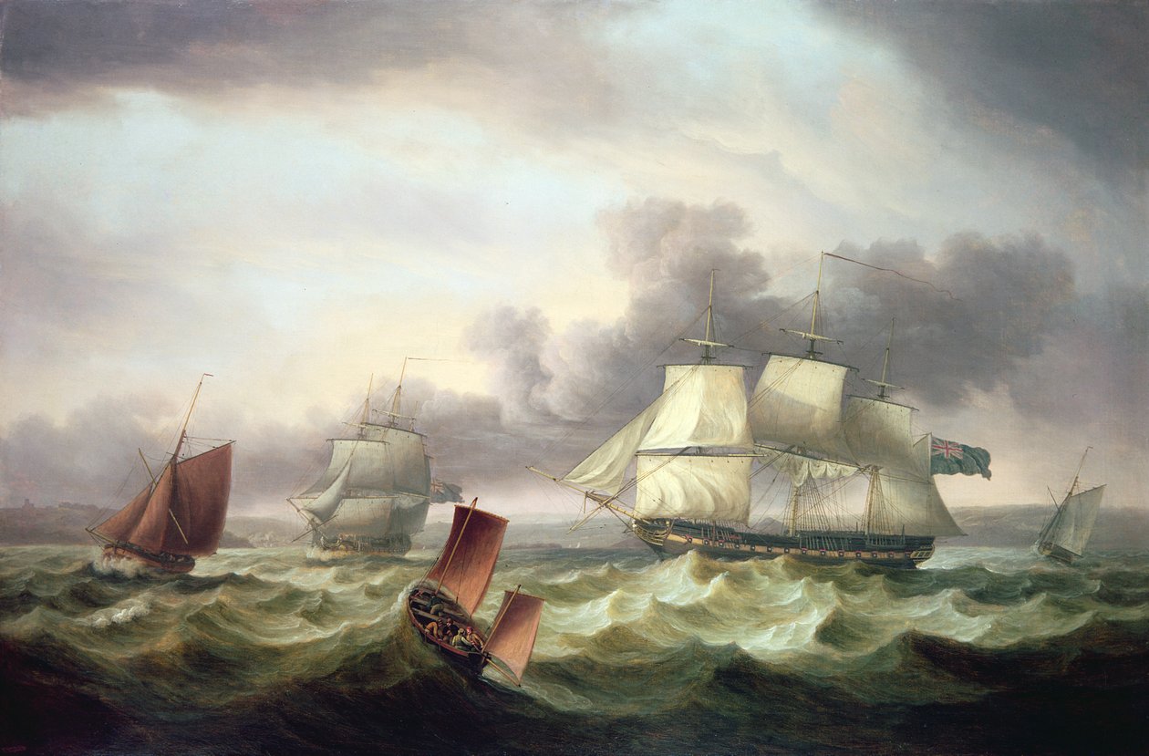 Kiszállítás a Plymouth Soundból alkotó: Thomas Luny