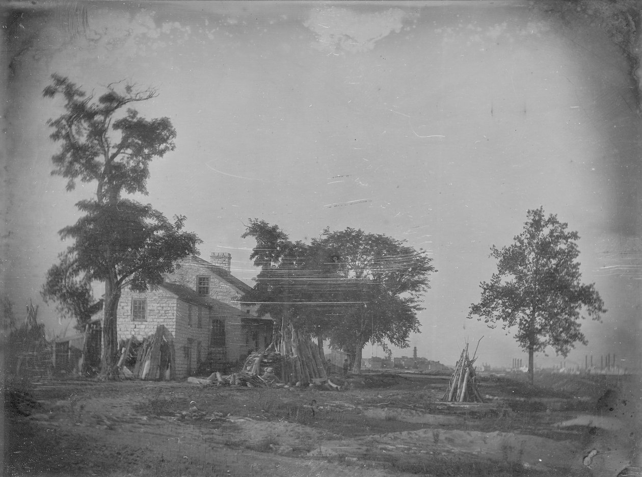 Bíró Silas Bent Residence, kilátás délről, St. Louis a távolban alkotó: Thomas M. Easterly