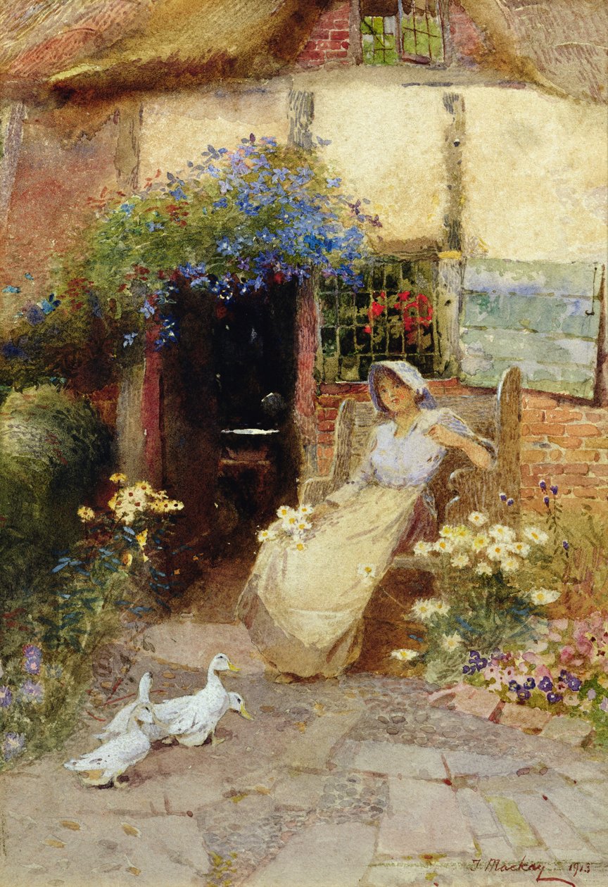 A házikó kapujában, 1913 alkotó: Thomas Mackay